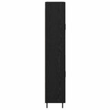 Highboard with Drawer 2 pcs Black oak Engineered Wood and Glass 3416222
