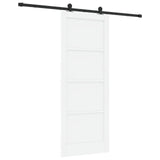 Sliding Door ORKDAL 83 x 211 cm Engineered Wood White and Black 3450097