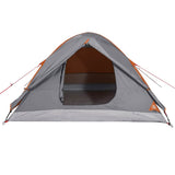 ZNTS Camping Tent Dome 3-Person Grey and Orange Waterproof 94411