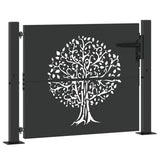 Garden Gate with Lock Black 110 x 105 cm Powder-coated steel 42015884
