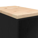 Garage Storage Cabinet Black 30x51x85 cm Solid Wood Pine 860527