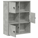 Bookcase Concrete Grey 60x24x76.5 cm Engineered Wood 860385