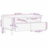 Coffee Table with Drawer Black 80 x 54 x 40 cm Solid Mango Wood 4018821