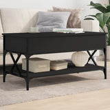 ZNTS Coffee Table Black 100x50x50 cm Engineered Wood and Metal 845356