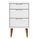 Bedside Cabinet MOLDE White 40x35x65 cm Solid Wood Pine 350499
