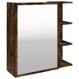 Bathroom Mirror Cabinet Smoked Oak 62.5x20.5x64cm Engineered Wood 826351