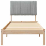 Bed Frame with Headboard Brown 75 x 190 cm Solid Pine Wood 878929