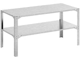 2 Tier Potting Bench Table, Galvanised Steel Garden Planting Work Bench Workstation with Storage T3398P323892