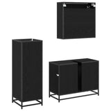 Bathroom Furniture Set 3 pcs Black Oak Engineered Wood 3402467