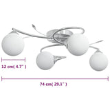 Ceiling Lamp with Round Glass Shades for 4 G9 LED Lights 337908