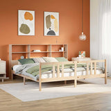 Bookcase Bed without Mattress 180x200cm Super King Solid Wood Pine 3322321