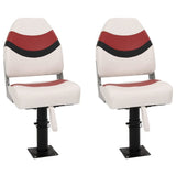Boat Seats 2 pcs with Pedestal Height Adjustable 360&deg Rotatable 3294986