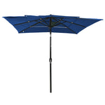 ZNTS 3-Tier Garden Parasol with Aluminium Pole Azure Blue 2.5x2.5 m 313843