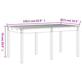 Garden Dining Set White Solid pine wood Durable Garden Dining Set 3157722