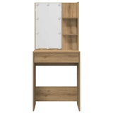 Dressing Table Set with LED Artisan Oak Engineered Wood 3329188