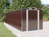 Garden Shed Dark Brown 192x606x223 cm Galvanised Steel 3147465