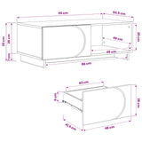Coffee Table High Gloss White 95 x 50.5 x 35 cm Engineered Wood 8011445