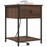 Bedside Cabinet Brown Oak 42 x 41 x 56 cm Engineered Wood 859428