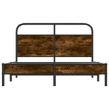 Bed Frame Without Mattress 140x200 cm Smoked Oak Engineered Wood 4100357