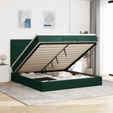 Ottoman Bed with Mattresses Dark Green 160x200cm Velvet 3313412