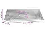 Rabbit Cage Silver 215 x 100 x 85 cm Galvanised Steel 42019229