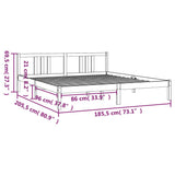 Bed Frame without Mattress Solid Wood 180x200 cm Super King Super King Size 814899