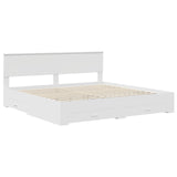 Bed Frame with Headboard White 200 x 200 cm Engineered Wood 3410854