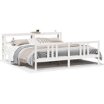 Bed Frame with Headboard without Mattress White 200x200 cm 3305978