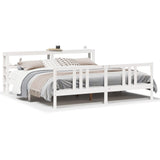 Bed Frame with Headboard without Mattress White 200x200 cm 3305978