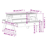 Picnic Table for Kids 88x97x52 cm Solid Wood Douglas 832599