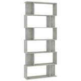 Book Cabinet/Room Divider Concrete Grey 80x24x192 cm Engineered Wood 800094
