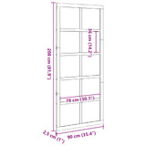 Barn Door Wax brown 90 x 2.5 x 208 cm Solid Pine Wood 42047148