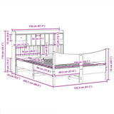 Bed Frame without Mattress 150x200 cm King Size Solid Wood Pine 3323374