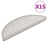 Stair Mats Self-adhesive Sisal-Look 15 pcs 56x17x3 cm Platina 326858