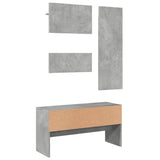 4 Piece Hallway Furniture Set Concrete Grey Engineered Wood 847922
