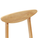 Dining Chairs 2 pcs Natural 42 x 47.5 x 81 cm Solid Rubber Wood 42020432