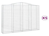 Arched Gabion Baskets 5 pcs 200x30x180/200 cm Galvanised Iron 3145517