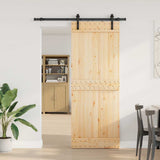 Sliding Door with Hardware Set 80x210 cm Solid Wood Pine 3332653