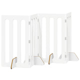 Folding Pet Fence 4 pcs White 201 x 38 x 90 cm Engineered Wood 8005972