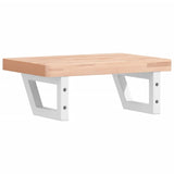 Basin Shelf Wall Mounted Steel and Solid Wood Beech 3302326