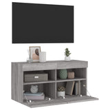 TV Wall Cabinet with LED Lights Grey Sonoma 80x30x40 cm 837207