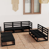 7 Piece Garden Lounge Set Black Solid Pinewood 3075423