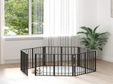 Dog Gate 6 pcs Black 80 x 60 cm Galvanised Steel 892011
