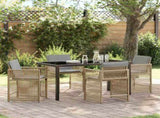 Garden Dining Set 5 pcs Beige Poly Rattan 3380794