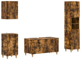 4 Piece Bathroom Cabinet Set ALKMAAR Smoked Oak Engineered Wood 3417914