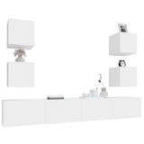 6 Piece TV Cabinet Set White Engineered Wood 3114262