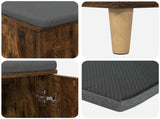 Hall Bench with Cushion with Door Smoked Oak 100 x 38 x 46 cm 891540