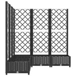 Garden Planter with Trellis Black 120x120x121.5 cm PP 318276