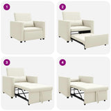 Pull out Sofa Bed Single Cream 90 x 165 x 87 cm Velvet 42002705