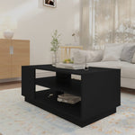 ZNTS Coffee Table Black 102x55x43 cm Engineered Wood 810281